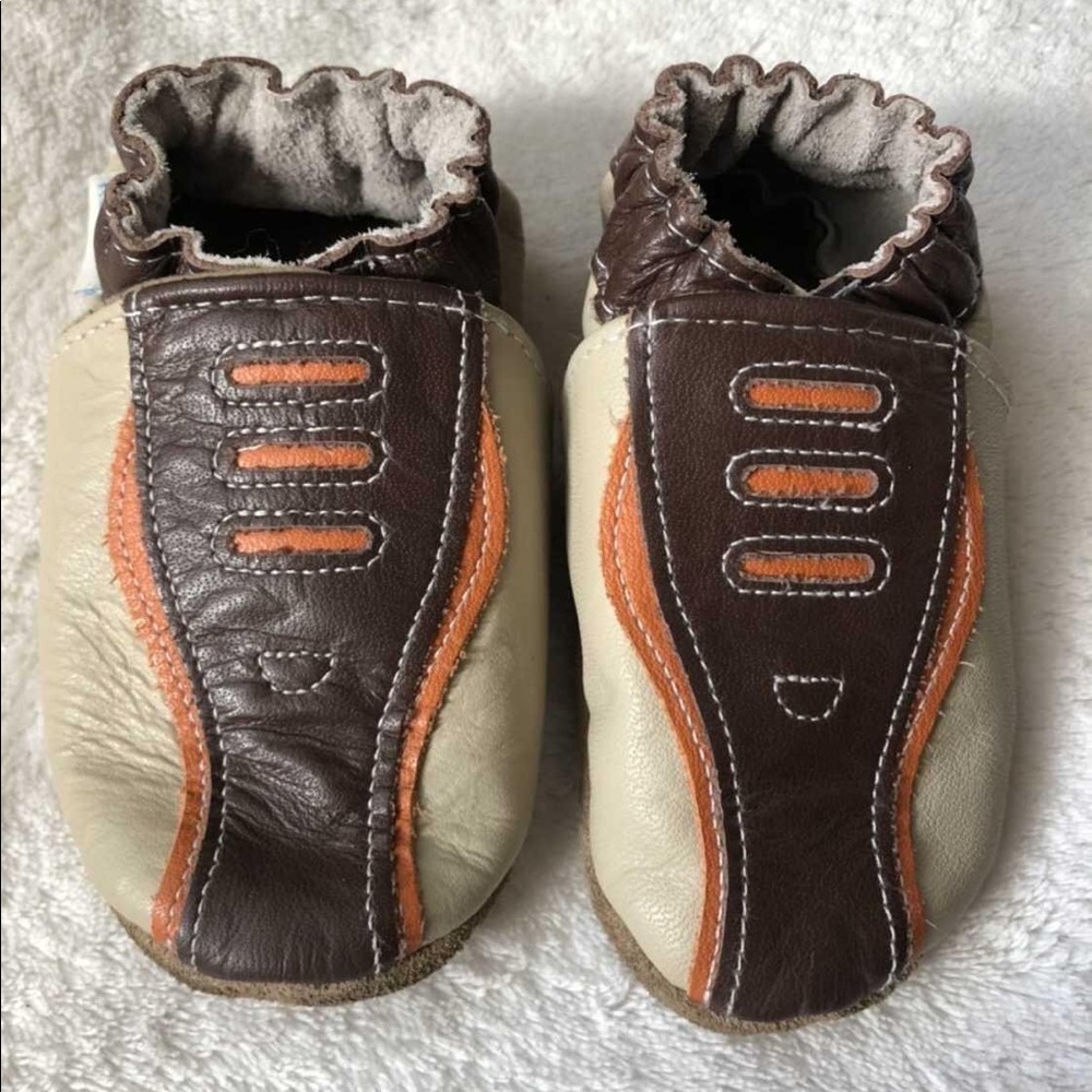 🤎 Robeez Soft Leather Baby Booties - 12-18 m